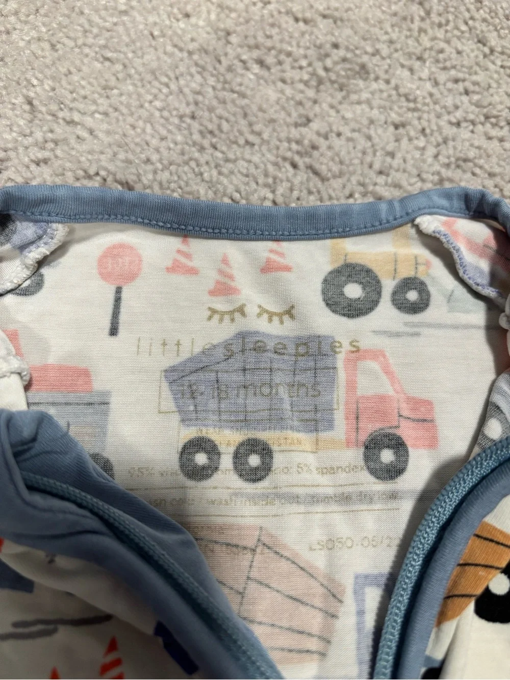 Little Sleepies Construction Zippy 12-18M
